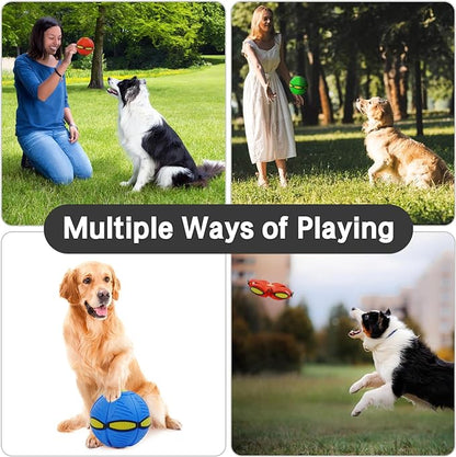 Pet Toy Flying Saucer Ball For Dogs, Magic UFO Ball For Dog Outdoor Sports, Decompression Flying Flat Throw Disc Balls For Medium And Large Dog, Changeable Shapes Interactive Toys - shoptrendbeast.com