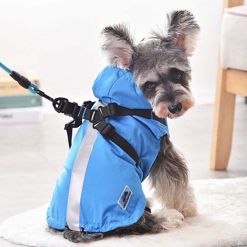 Raincoat Windbreaker Pet Chest Back Waterproof Snowproof Raincoat Pet Dog Clothes - shoptrendbeast.com