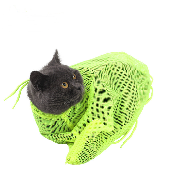 Pet Soft Cat Grooming Bag Adjustable Multifunctional Polyester Cat Washing Shower Mesh Bags Pet Nail Trimming Bags - shoptrendbeast.com