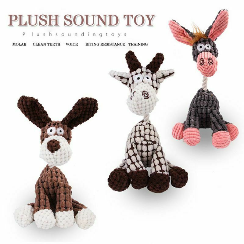 Dog Toy Play Funny Pet Puppy Chew Squeaker Squeaky Plush Sound Toys Clean Teeth - shoptrendbeast.com