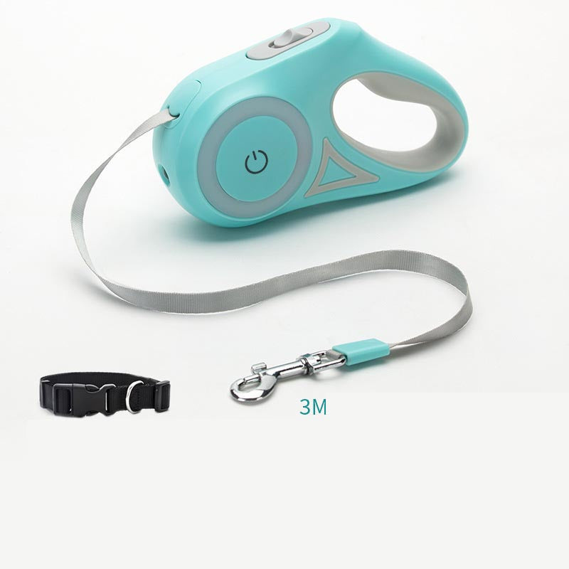 Dog Leash Retractable Leash And Dog Collar Spotlight Automatic Pet Dog Cat Traction Rope For Small Medium Dogs Pet Product - shoptrendbeast.com
