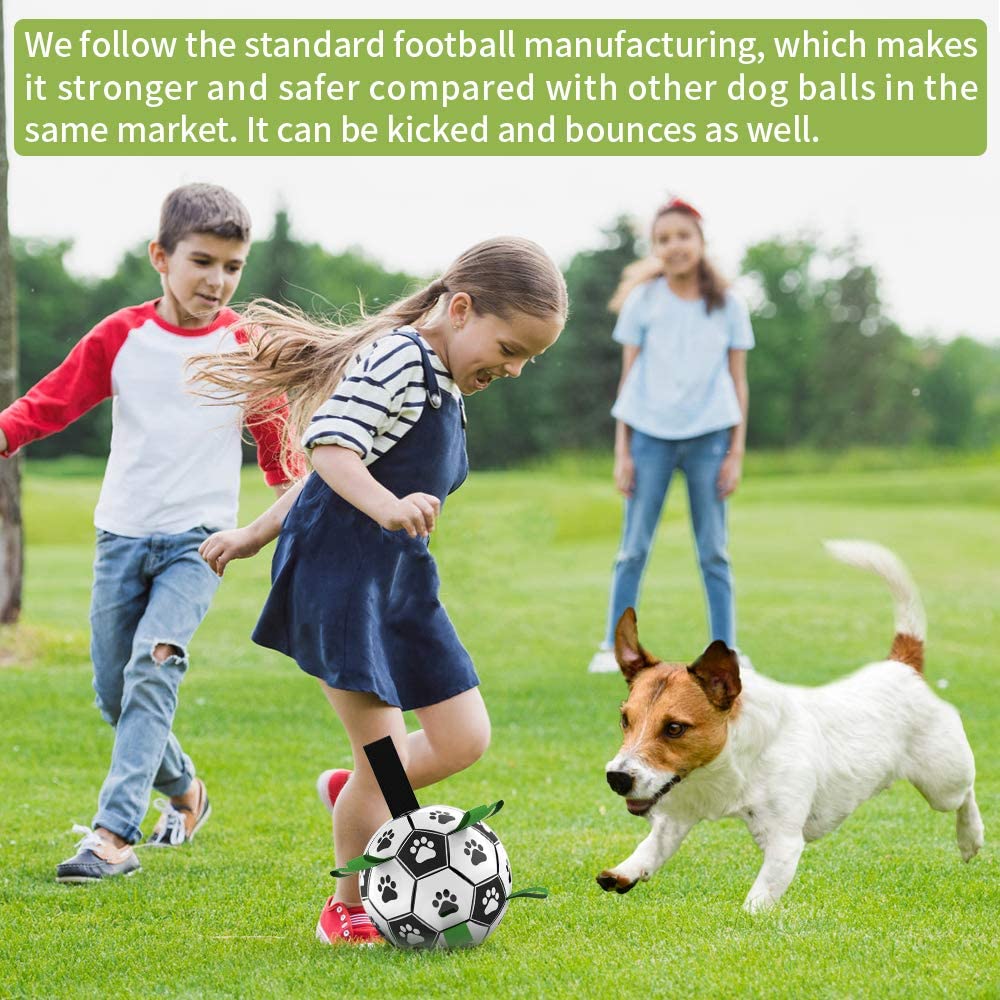Dog Toys Interactive Pet Football Toys with Grab Tabs Dog Outdoor training Soccer Pet Bite Chew Balls for Dog accessories - shoptrendbeast.com