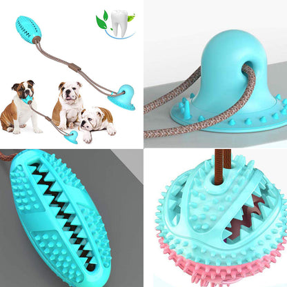 Dog Toys Silicon Suction Cup Tug Interactive Dog Ball Toy For Pet Chew Bite Tooth Cleaning Toothbrush Feeding Pet Supplies - shoptrendbeast.com