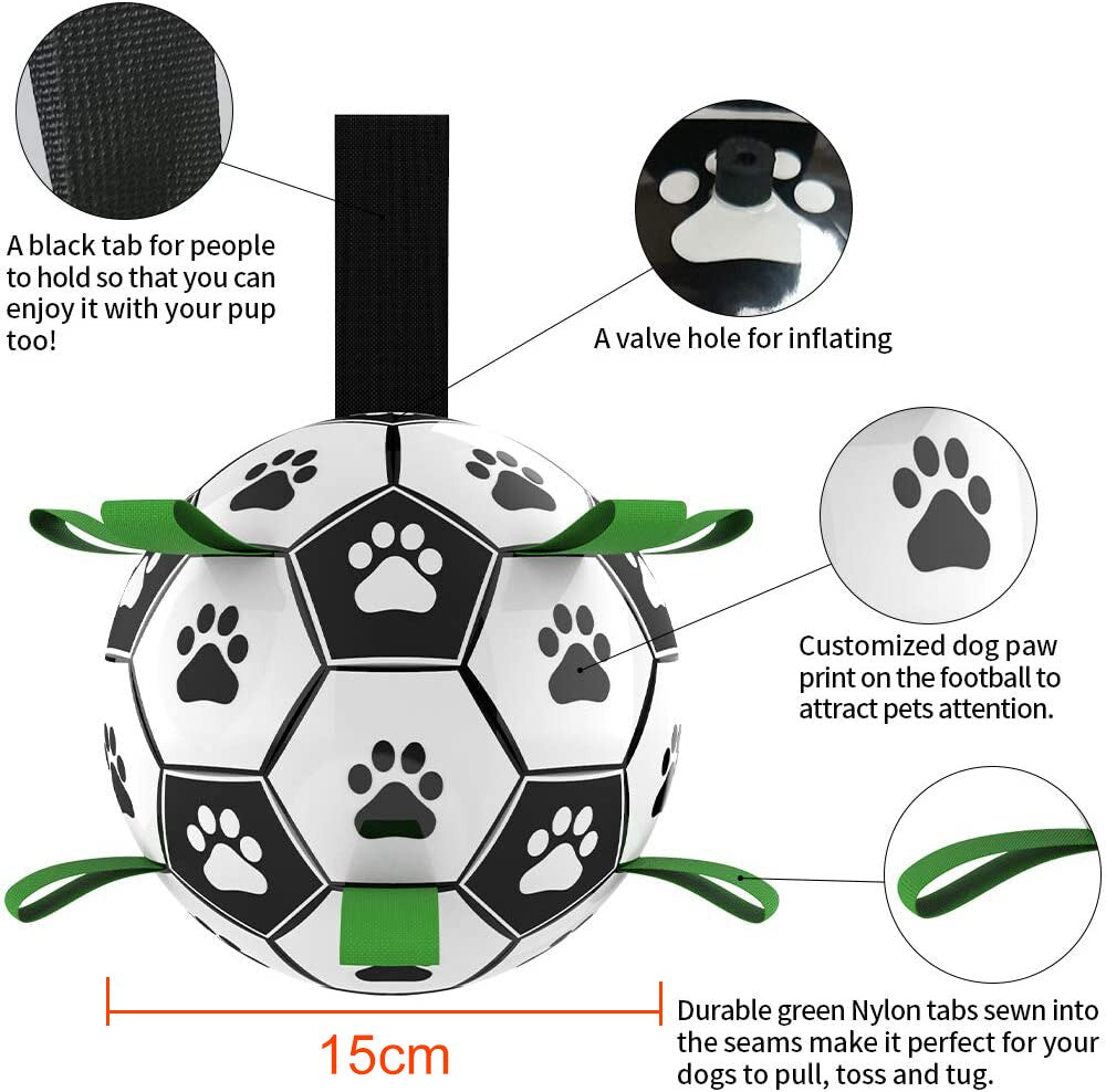 Dog Toys Interactive Pet Football Toys with Grab Tabs Dog Outdoor training Soccer Pet Bite Chew Balls for Dog accessories - shoptrendbeast.com