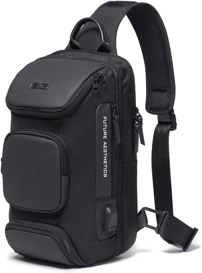 Sling Backpack for Men Crossbody Shoulder Bags Waterproof Sling Chest Bag with USB Port