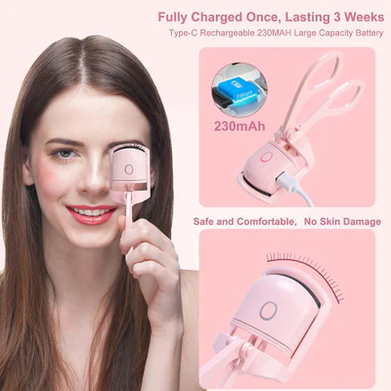 Ultraglow Electric Eyelash Curler Long-Lasting Curl for Perfectly Defined Lashes Your Professional Makeup Essential Eyelash Curlers Kit Lightweight Plastic Cosmetic Pack