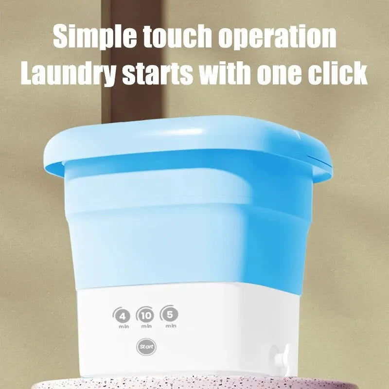 Folding Washing Machine for Clothes with Dryer Bucket Washing for Socks Underwear Mini Washing Machine with Drying Centrifuge