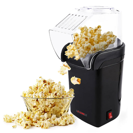 5 Core Popcorn Machine Black Capacity 16 Cups Hot Air Popcorn Popper Maker Compact Mini Pop Corn Machine - POP B