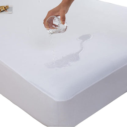 Cooling Bamboo Viscose Mattress Protector Waterproof Ultra Soft Smooth Top Fitted Matressprotector Cover with Stretchy Pocket Twin Size