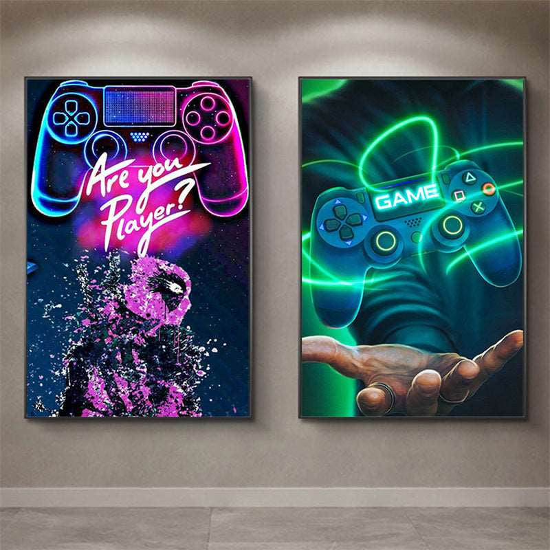 3D Classic Gamers Hyper Theme Holographic Canvas Wall Art by Lmyg