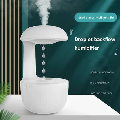 Water Droplet Air Humidifier 800Ml Anti-Gravity Essential Oil Diffuser Night Light Weightless Sprayer Decorations Desk Lamps