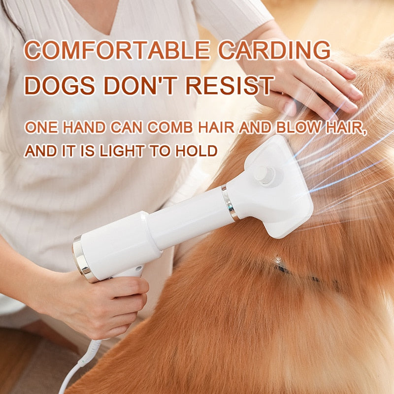 New Upgrade 2-in-1 Dog Hair Dryer Adjustable Speed Temperature Cat Dog Grooming hair dryer Comb Brush Low Noise Pet Products