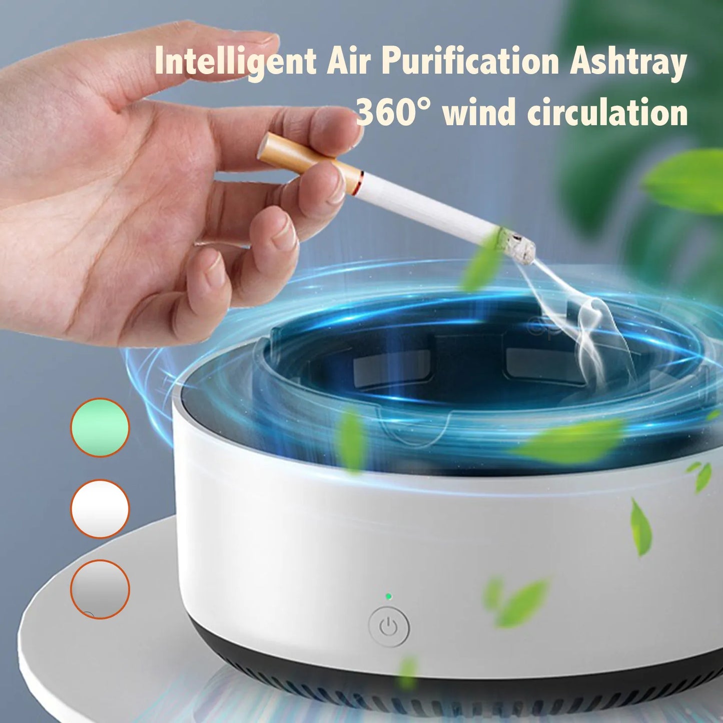 Smart Cigarette Ashtray Air Purifier,Remove Secondhand Smoke and Tobacco Odor Instantly,Batteries Not Included