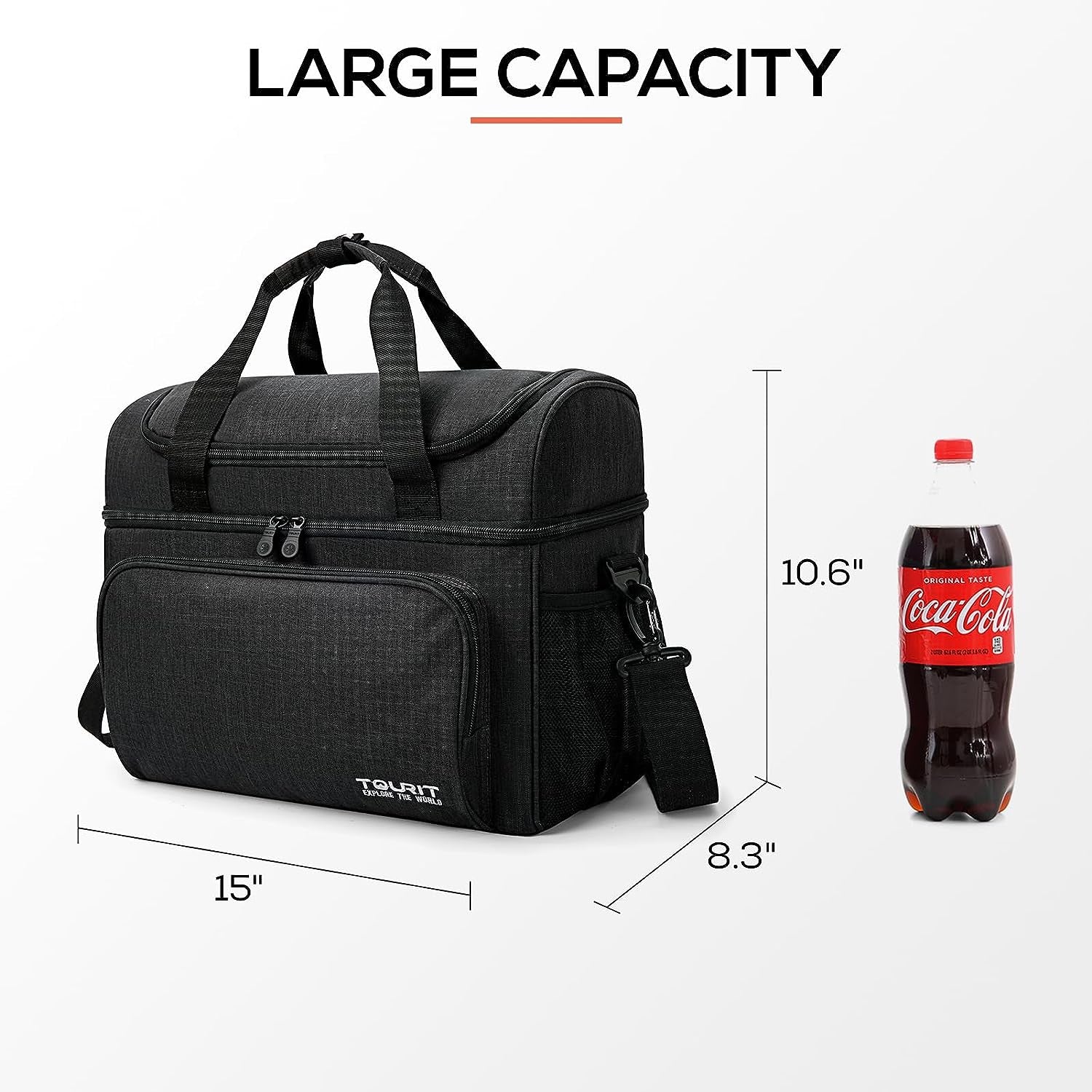 Insulated Cooler Bag 30/36-Can Large Lunch Bag Travel Cooler Tote 22/28L Soft Sided Cooler Bag for Men Women to Picnic, Camping, Beach, Work