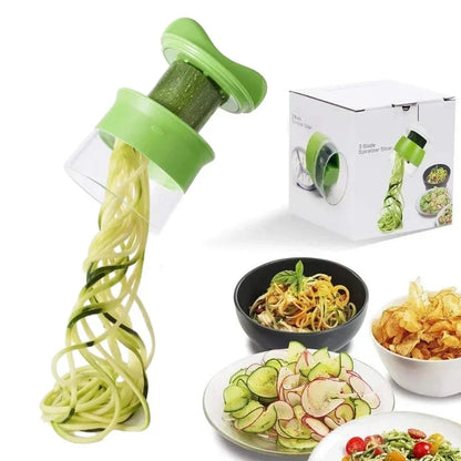 Handheld Spiralizer Vegetable Fruit Slicer Adjustable Spiral Grater Cutter Salad Tools Rotary Grater Kitchen Items Accessories