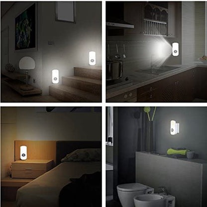 LED Night Light Motion Sensor Flashlight Cut Light 3-In-1, Rechargeable Emergency Light, Energy Saving Auto Sensing Portable Wall Mount Light - White